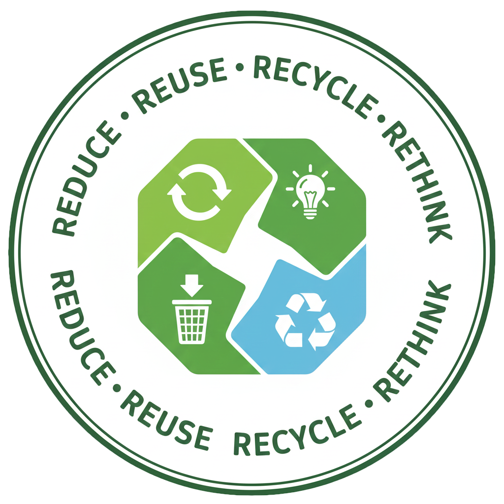 Reduce Reuse Recycle Rethink Illustration